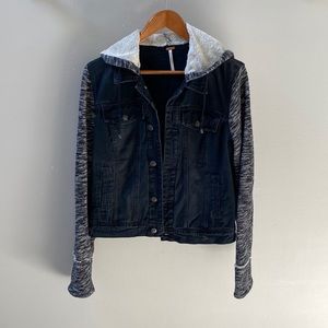 Free People distressed denim jacket